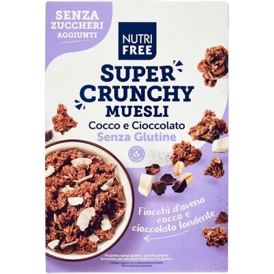 Nutrifree Super Crunchy Muesli - Senza glutine cocco e cioccolato 300g Nutrifree Super Crunchy Muesli - Senza glutine cocco e cioccolato 300g