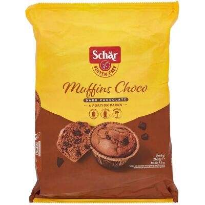 Muffins de chocolate sin gluten - 5 unidades 45g - Schär Muffins de chocolate sin gluten - 5 unidades 45g - Schär
