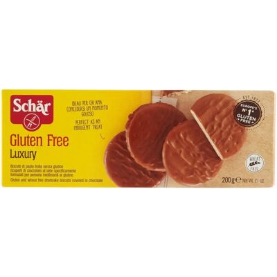 Schar Biscotti di pasta frolla senza glutine con cioccolato al latte 200 g Schar Biscotti di pasta frolla senza glutine con cioccolato al latte 200 g