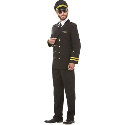 buttinette Pilot-Kostüm für Herren - Unisex XL - Schwarz buttinette Pilot-Kostüm für Herren - Unisex XL - Schwarz
