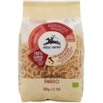 Alce Nero Pasta di farro biologico - Contiene glutine - 500g Alce Nero Pasta di farro biologico - Contiene glutine - 500g