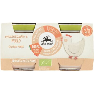 Alce Nero Omogeneizzato di pollo biologico - 2x80g - Cibo per bambini Alce Nero Omogeneizzato di pollo biologico - 2x80g - Cibo per bambini