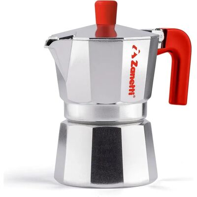 Zanetti Mama Edizione Rossa - Caffettiera in alluminio per 6 tazze con sistema anti-goccia Zanetti Mama Edizione Rossa - Caffettiera in alluminio per 6 tazze con sistema anti-goccia