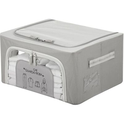 Kasanova - Scatola armadio 40x20x30 cm - Grigio - Scatola di contenimento Kasanova - Scatola armadio 40x20x30 cm - Grigio - Scatola di contenimento