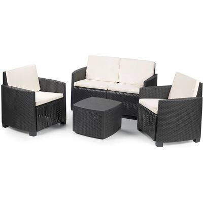 Conjunto de Muebles de Exterior IPAE Progarden - Antracita Conjunto de Muebles de Exterior IPAE Progarden - Antracita