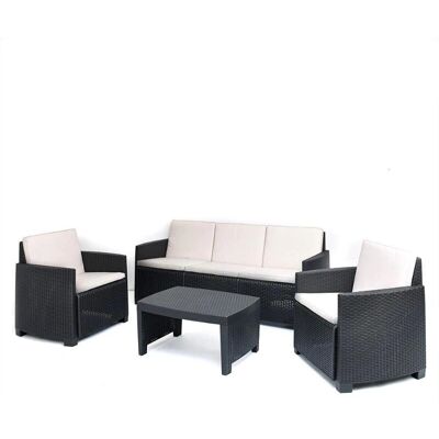IPAE-PROGARDEN Conjunto de Jardín - Antracita - Muebles de Jardín IPAE-PROGARDEN Conjunto de Jardín - Antracita - Muebles de Jardín
