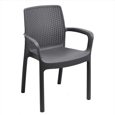 Chaise de jardin empilable IPAE Progarden Regina Anthracite - Chaise de jardin - Publicité Chaise de jardin empilable IPAE Progarden Regina Anthracite - Chaise de jardin - Publicité