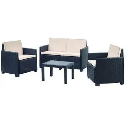 Conjunto de Muebles de Ratán Vigor Garden - Antracita - 4 Piezas Conjunto de Muebles de Ratán Vigor Garden - Antracita - 4 Piezas