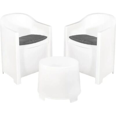 Cose da casa Conjunto de Muebles de Jardín Blanco - Salón Exterior 3 pzas Cose da casa Conjunto de Muebles de Jardín Blanco - Salón Exterior 3 pzas