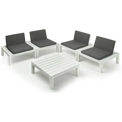 Conjunto de Muebles de Exterior ALTRI - 4 Sillas y Mesa - Blanco Conjunto de Muebles de Exterior ALTRI - 4 Sillas y Mesa - Blanco