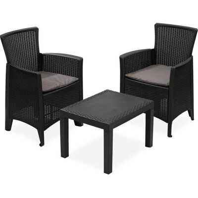 Groupon Set Tisch und 2 Stühle für den Außenbereich - Möbelset Groupon Set Tisch und 2 Stühle für den Außenbereich - Möbelset