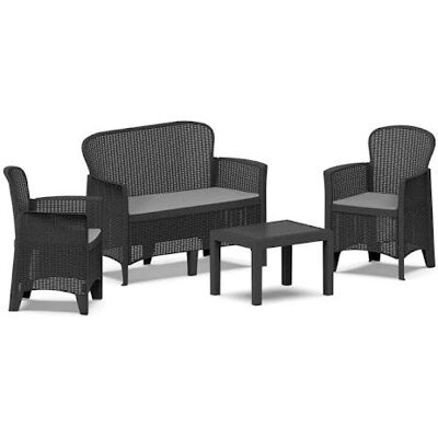 Conjunto de Muebles de Jardín Ipae-Progarden Antracita Conjunto de Muebles de Jardín Ipae-Progarden Antracita