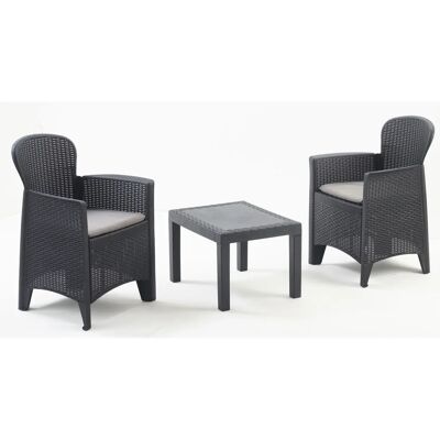 Set di Mobili da Esterno Ipae-Progarden - Stile Rattan, 2 Sedie & Tavolo Set di Mobili da Esterno Ipae-Progarden - Stile Rattan, 2 Sedie & Tavolo