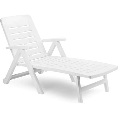 Chaise de plage en résine blanche Smeraldo - Confort extérieur - Publicité Chaise de plage en résine blanche Smeraldo - Confort extérieur - Publicité