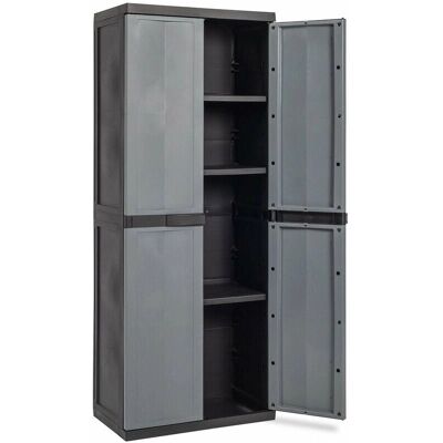 Armario de resina Bricoman - 2 puertas, 3 estantes - 65x37x165 cm Armario de resina Bricoman - 2 puertas, 3 estantes - 65x37x165 cm