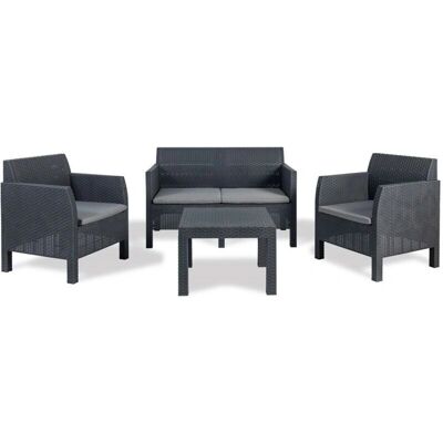 TOOMAX Gartenset - Sofa, 2 Stühle, Tisch - Rattan-Effekt TOOMAX Gartenset - Sofa, 2 Stühle, Tisch - Rattan-Effekt