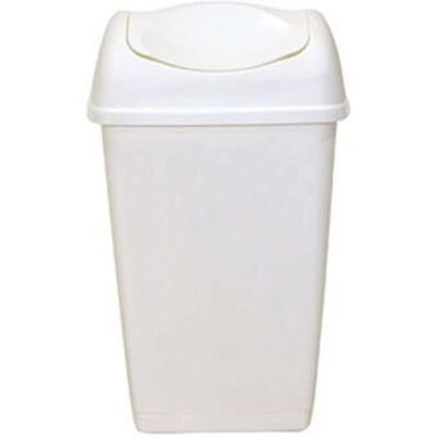 Cestino bianco Tontarelli da 25L con coperchio basculante Cestino bianco Tontarelli da 25L con coperchio basculante