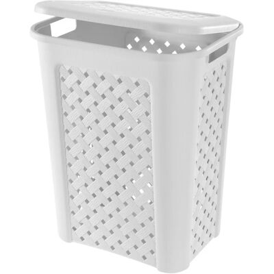 Kosz na pranie Arianna Tontarelli - 50L Prostokątny Plastik - Biały Kosz na pranie Arianna Tontarelli - 50L Prostokątny Plastik - Biały