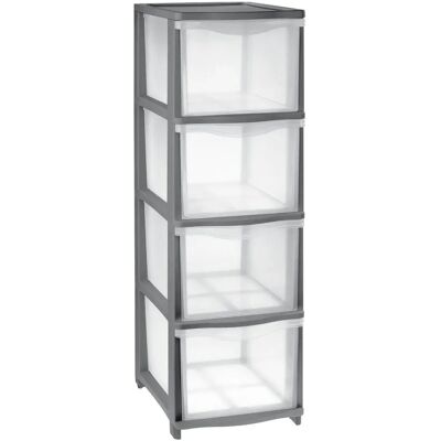 Tontarelli Modell 8025308 - Kommode mit 4 durchsichtigen Schubladen Tontarelli Modell 8025308 - Kommode mit 4 durchsichtigen Schubladen
