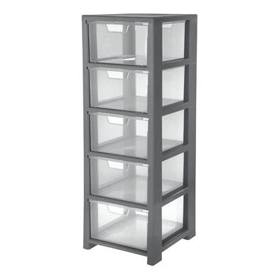 CEP 2259930160 Aufbewahrungsbox - Rechteckig, 5 Schubladen, Grau CEP 2259930160 Aufbewahrungsbox - Rechteckig, 5 Schubladen, Grau