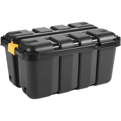 Contenitore di stoccaggio Tontarelli 110L con ruote - Nero e ambra Contenitore di stoccaggio Tontarelli 110L con ruote - Nero e ambra