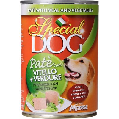 Monge Paté Vitello e Verdure - Cibo per Cani 400g Monge Paté Vitello e Verdure - Cibo per Cani 400g