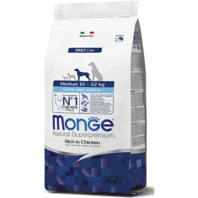 Monge Cucciolo & Junior Pollo - Cibo per Cani - 3 Kg Monge Cucciolo & Junior Pollo - Cibo per Cani - 3 Kg