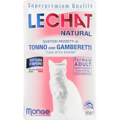 LeChat Natural Cibo per Gatti Tonno Gamberetti 80g LeChat Natural Cibo per Gatti Tonno Gamberetti 80g