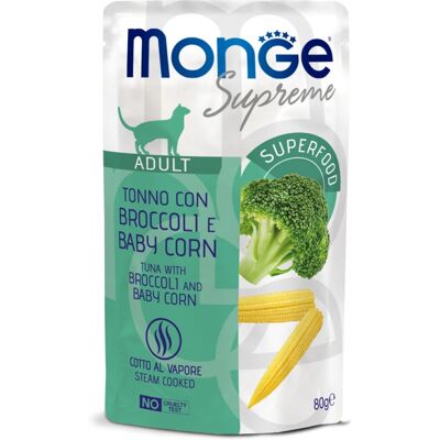 Monge Supreme Felnőtt Macska Tonhal, Brokkoli és Baba Kukorica - 80g Monge Supreme Felnőtt Macska Tonhal, Brokkoli és Baba Kukorica - 80g