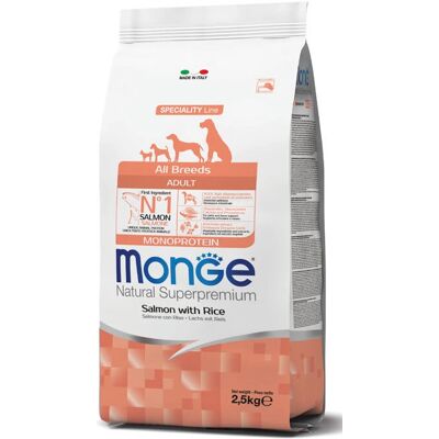 Monge Nourriture pour Chiens Adulte Saumon et Riz - Toutes Race Monge Nourriture pour Chiens Adulte Saumon et Riz - Toutes Race