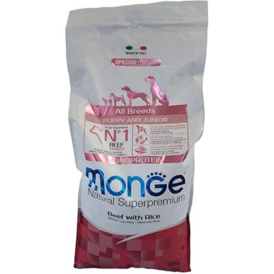Monge Marca Tutte le Razze Cuccioli Manzo con Riso - Cibo per Cani Monge Marca Tutte le Razze Cuccioli Manzo con Riso - Cibo per Cani