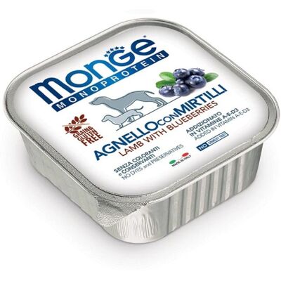 Cibo per cani Monge Agnello con Mirtilli - 150g Cibo per cani Monge Agnello con Mirtilli - 150g