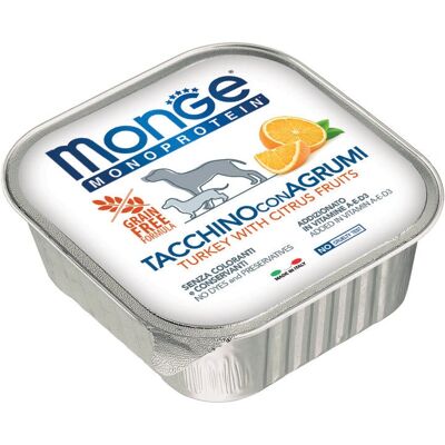 Cibo per cani Monge Tacchino Agrumi - 150g Cibo per cani Monge Tacchino Agrumi - 150g