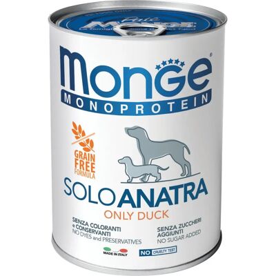 Cibo per cani di anatra Monge - Ricco di proteine, Grain free, Italiano - 0,4 Kg Cibo per cani di anatra Monge - Ricco di proteine, Grain free, Italiano - 0,4 Kg
