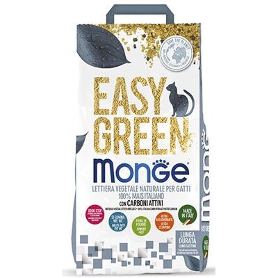 Monge Easy Green - Lettiera vegetale di mais con carbone attivo - 10L Monge Easy Green - Lettiera vegetale di mais con carbone attivo - 10L