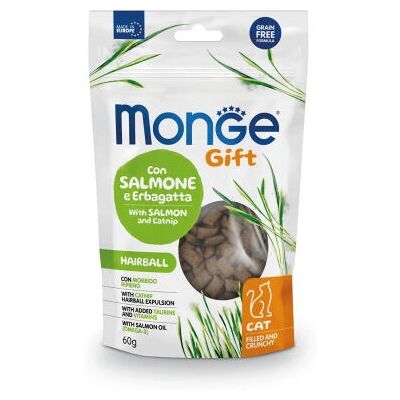 Monge Regalo Cibo per palle di pelo con salmone e catnip Monge Regalo Cibo per palle di pelo con salmone e catnip