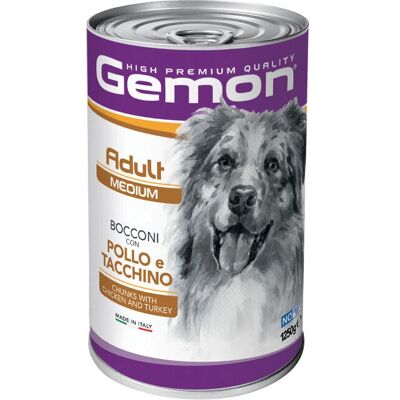 Cibo per cani Gemon Bocconi Pollo Tacchino - Medio Cibo per cani Gemon Bocconi Pollo Tacchino - Medio
