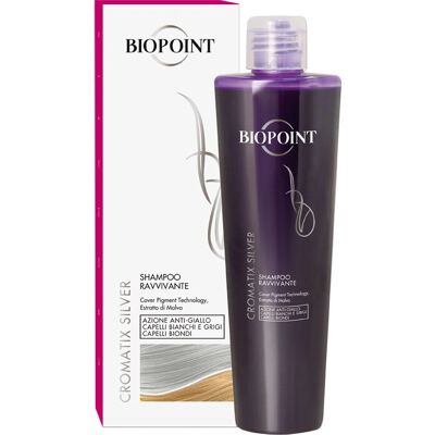 Shampoing Argent Cromatix Silver de Biopoint - Anti-jaunissement, pour cheveux blancs, gris - 200ml Shampoing Argent Cromatix Silver de Biopoint - Anti-jaunissement, pour cheveux blancs, gris - 200ml