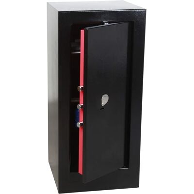 Armoire forte Technomax - Serrure à double carte, 5 boulons, étagères réglables - Publicité Armoire forte Technomax - Serrure à double carte, 5 boulons, étagères réglables - Publicité