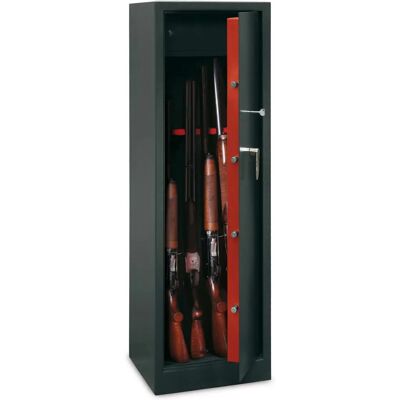 Coffre-fort Technomax avec clé double et combinaison électronique - 10 armes - Publicité Coffre-fort Technomax avec clé double et combinaison électronique - 10 armes - Publicité