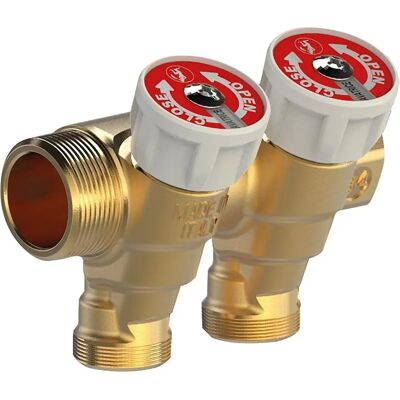 Collettore Giacomini 2 Uscite Ottone - Distribuzione Acqua Collettore Giacomini 2 Uscite Ottone - Distribuzione Acqua