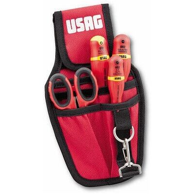 Usag U00070036 Tool Pouch - High Resistance Fabric, Velcro Belt, 4 Pockets Usag U00070036 Tool Pouch - High Resistance Fabric, Velcro Belt, 4 Pockets