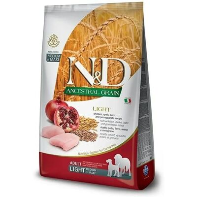 Farmina N&D Förfäder Spannmål för Hund Ljus - Kyckling, Spelt, Havre och Granatäpple - Hundmat Farmina N&D Förfäder Spannmål för Hund Ljus - Kyckling, Spelt, Havre och Granatäpple - Hundmat