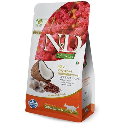 Farmina N&D Quinoa Huid & Vacht Kat Haring en Kokosnoot Droog Voer Farmina N&D Quinoa Huid & Vacht Kat Haring en Kokosnoot Droog Voer