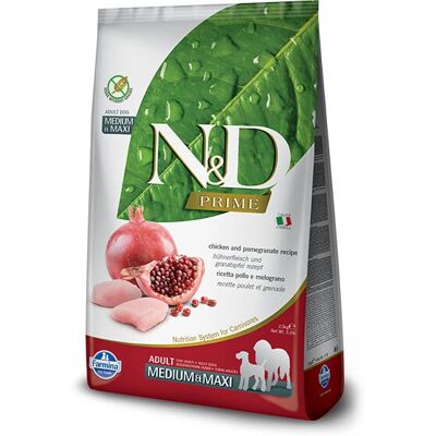 Farmina N&D Prime hund Vuxen Medium/Maxi kyckling/granatäpple torrfoder - 2,5 kg Farmina N&D Prime hund Vuxen Medium/Maxi kyckling/granatäpple torrfoder - 2,5 kg