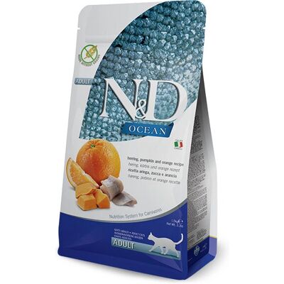 Farmina N&D Ocean Vuxen Katt Sill Pumpa och Apelsin - 1,5 kg Farmina N&D Ocean Vuxen Katt Sill Pumpa och Apelsin - 1,5 kg