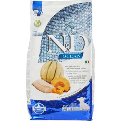 FARMINA N&D Ocean Dog Puppy Mini merluzzo, zucca & melone cantalupo - Cibo per cani FARMINA N&D Ocean Dog Puppy Mini merluzzo, zucca & melone cantalupo - Cibo per cani