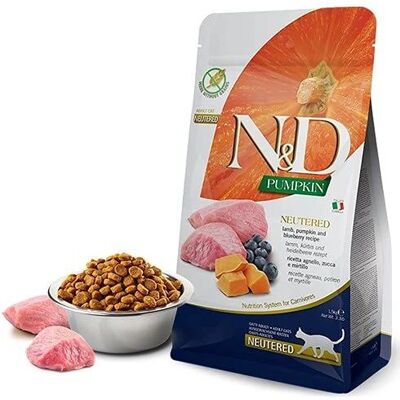 Farmina N&D Kürbis Lamm Blaubeeren Katzenfutter - 1,5 kg Farmina N&D Kürbis Lamm Blaubeeren Katzenfutter - 1,5 kg