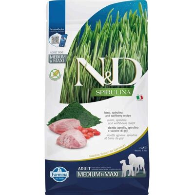 Farmina N&D Spirulina Agnello Adulti Med/maxi 2 Kg - Cibo per cani Farmina N&D Spirulina Agnello Adulti Med/maxi 2 Kg - Cibo per cani