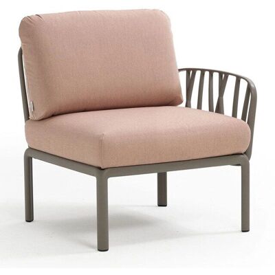 Sofá modular exterior NARDI Komodo - Elemento lateral, taupe/cuarzo rosa Sofá modular exterior NARDI Komodo - Elemento lateral, taupe/cuarzo rosa